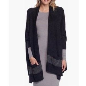 Barefoot Dreams CozyChic Lite Cliffside Wrap Cardigan One Size Black